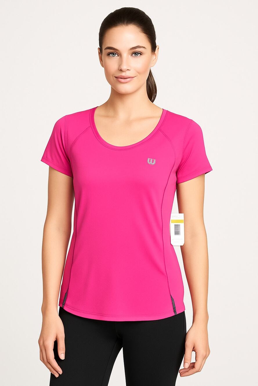 Wilson Women’s Medium Pink Athletic Top Short Sleeve Stretch Tee NWT